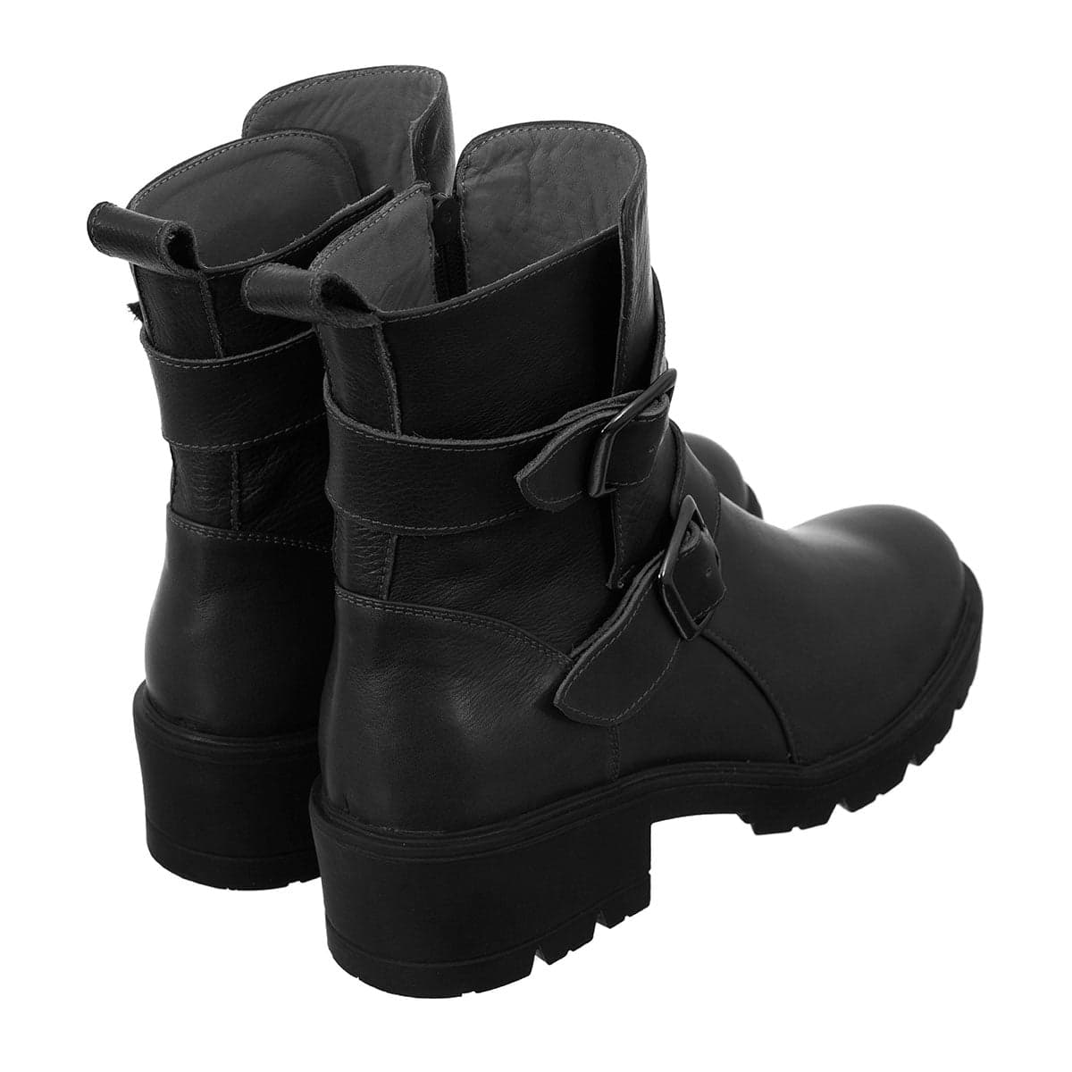 Botas Correas Mujer Cuero Negro - imagen 2