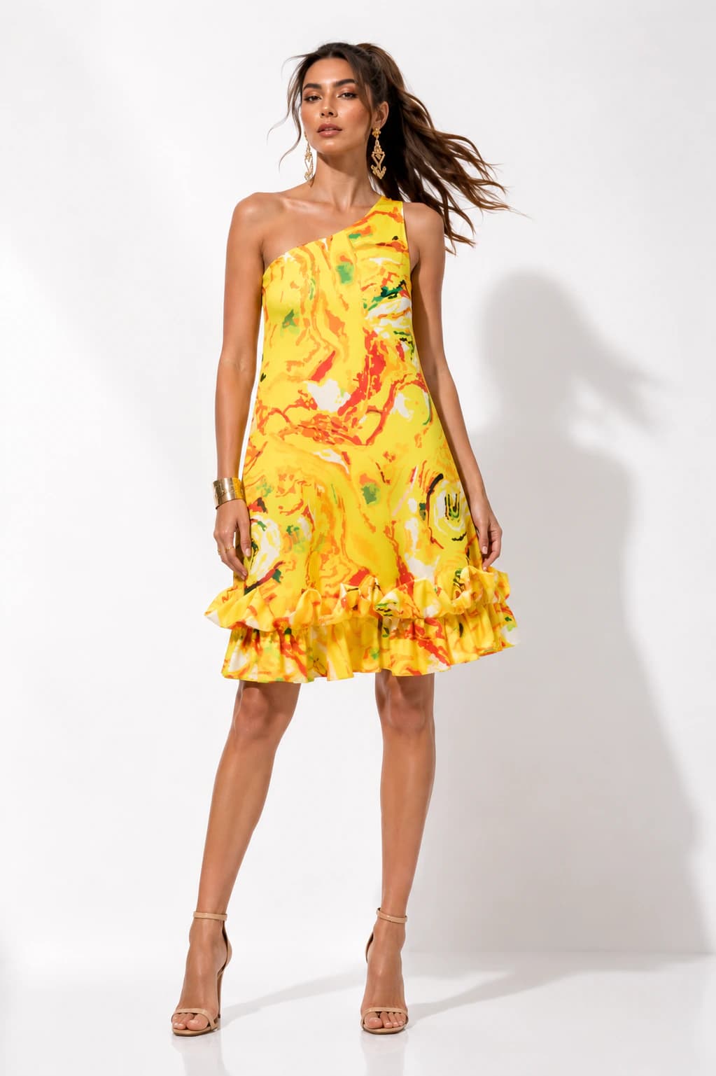 Vestido Chiquima Amarillo Estampado - imagen 1