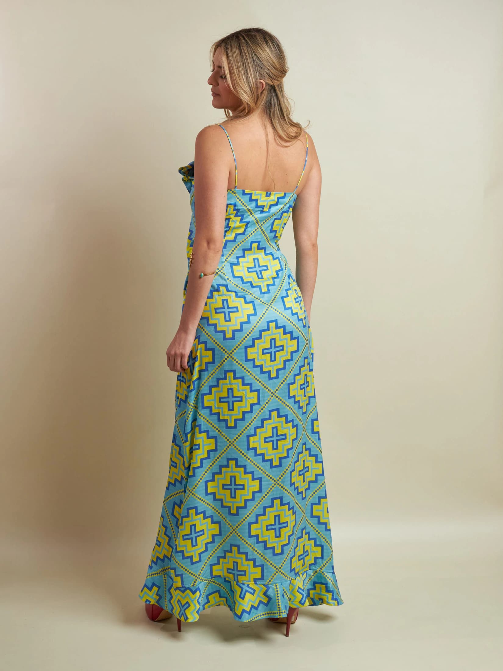 Vestido Samiko Rombos Wayu Azul - imagen 8