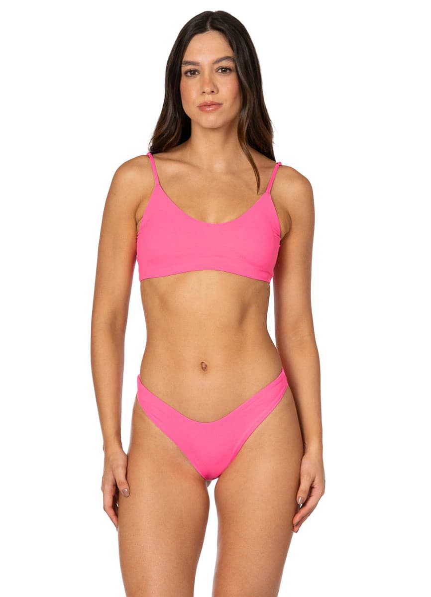 Maaji Red Camelia Splendour Regular Rise Thin Side Bikini Bottom - imagen 4