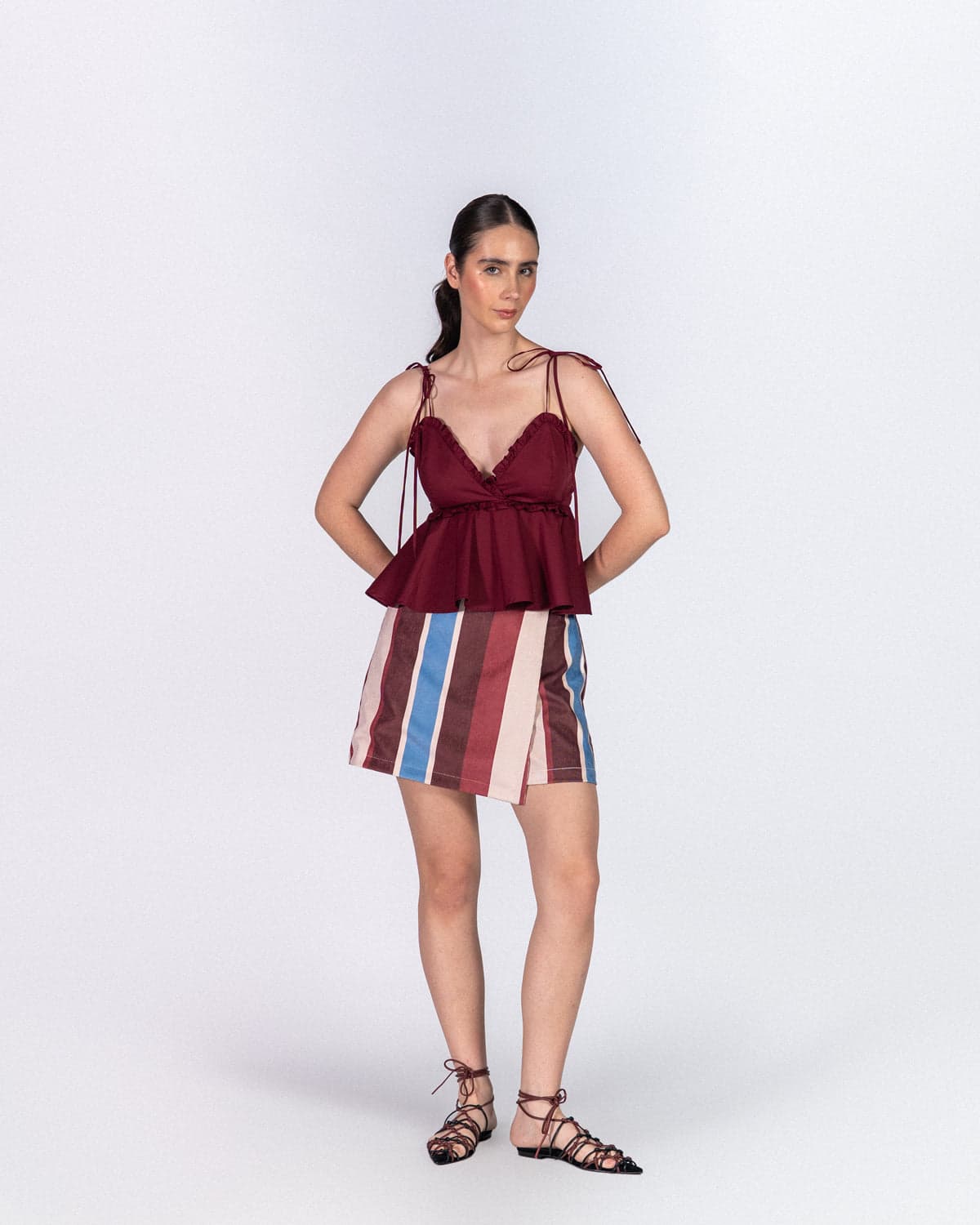 Falda Short Block Vino - imagen 1