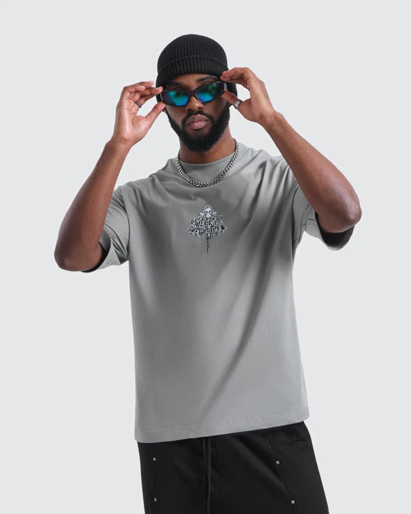 Camiseta Gris Oversize Warrior of World - imagen 3