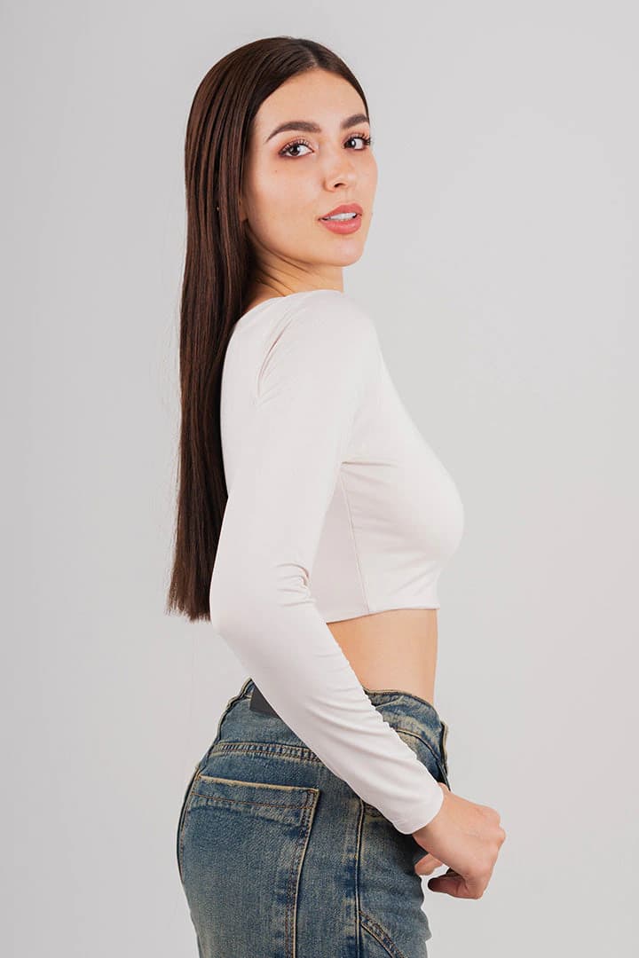 CROP TOP ESENCIALES  MANGA LARGA - imagen 18