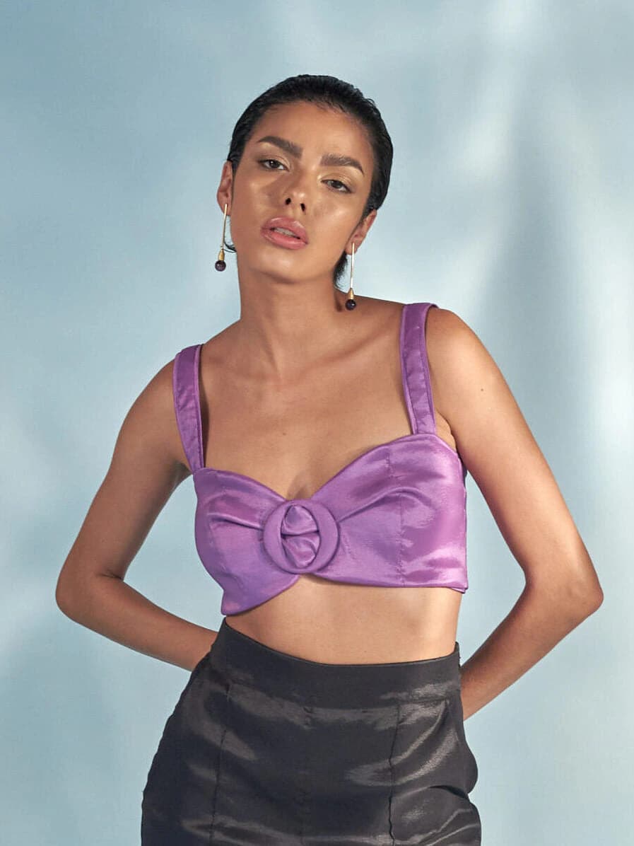 Crop Top Hebilla Morado - imagen 1