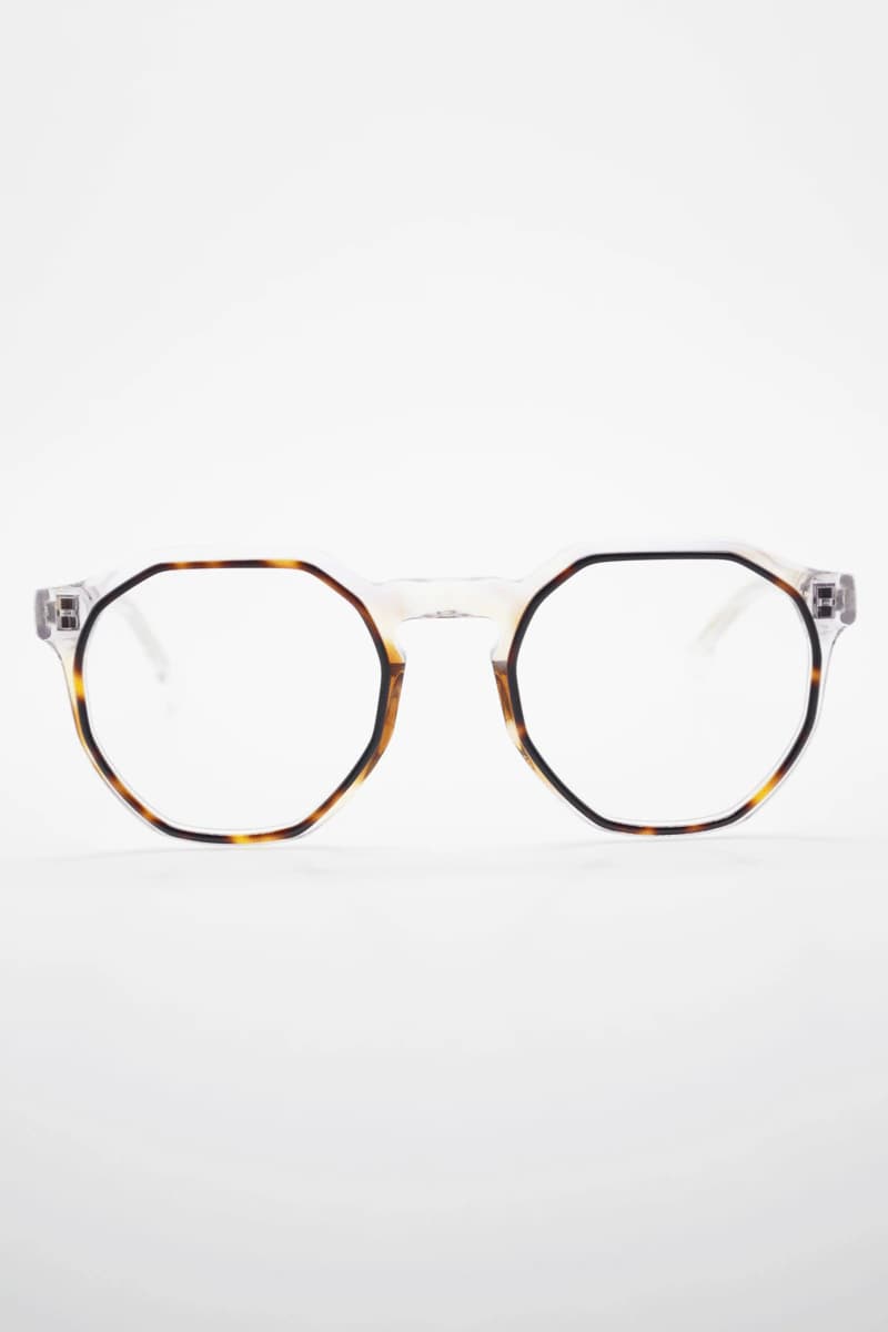 montura three transparente carey