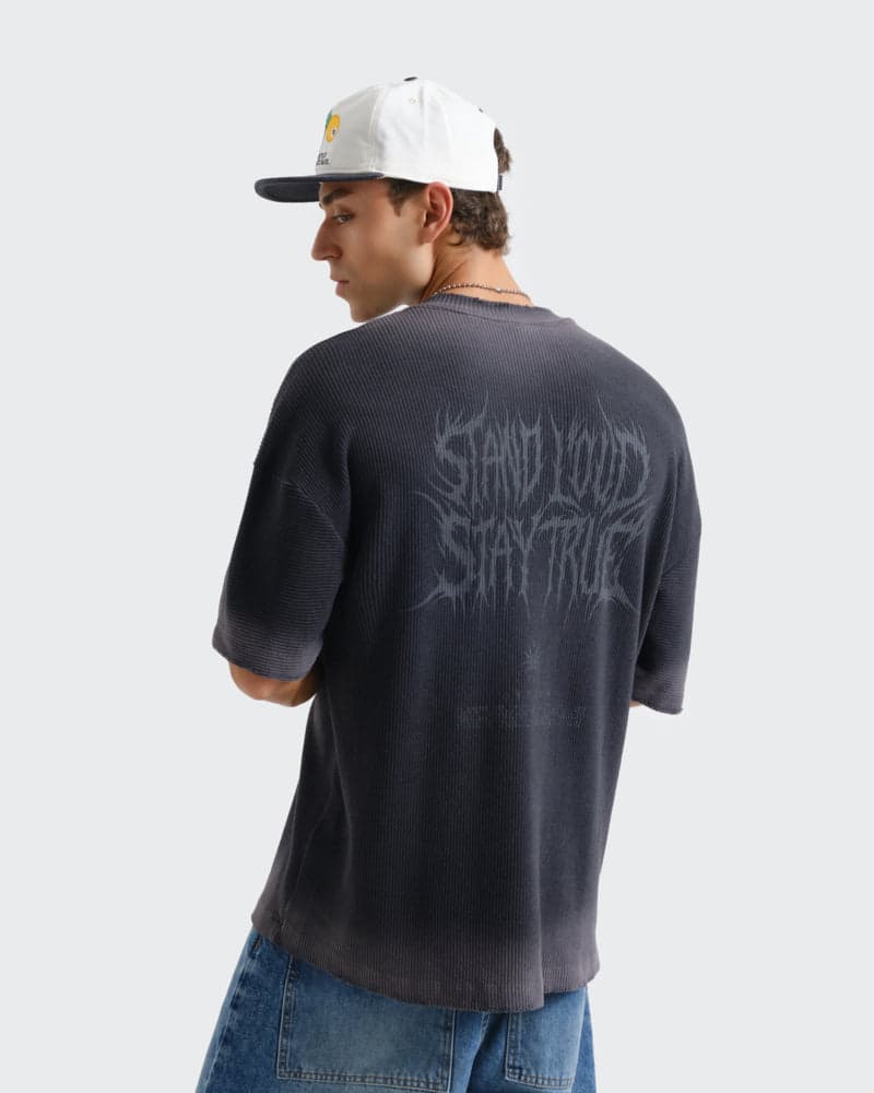 Camiseta Gris Lavada Oversize Stand - imagen 1