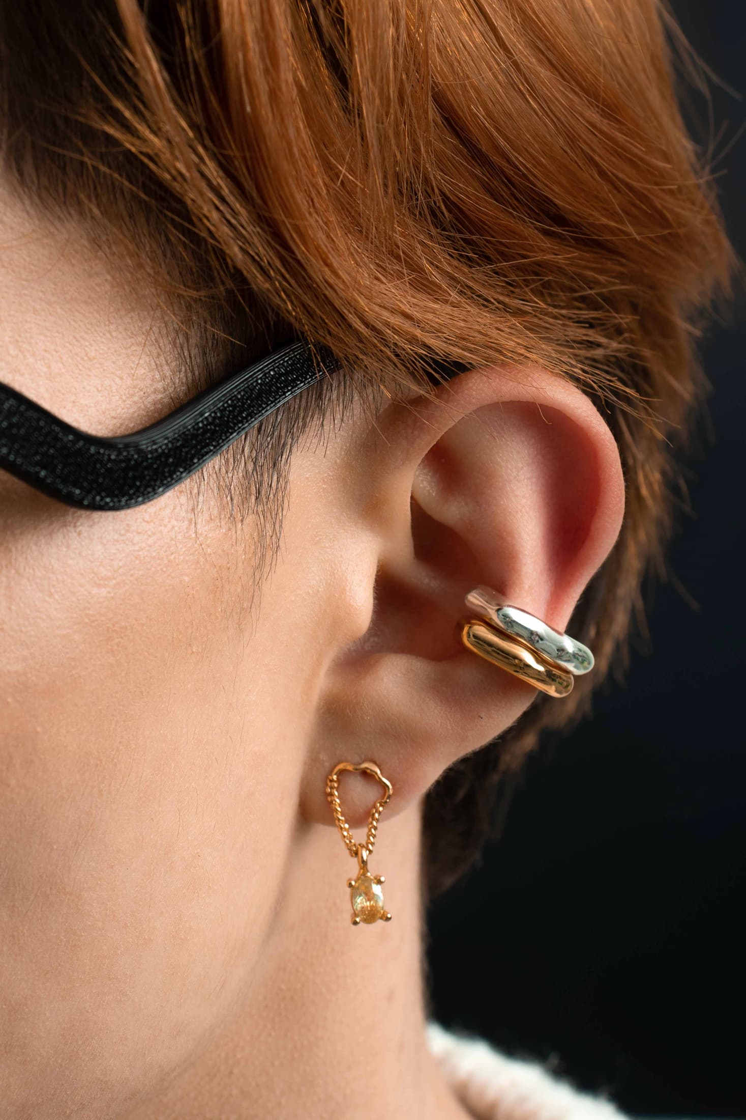 ear cuff cosmic water gold - imagen 2