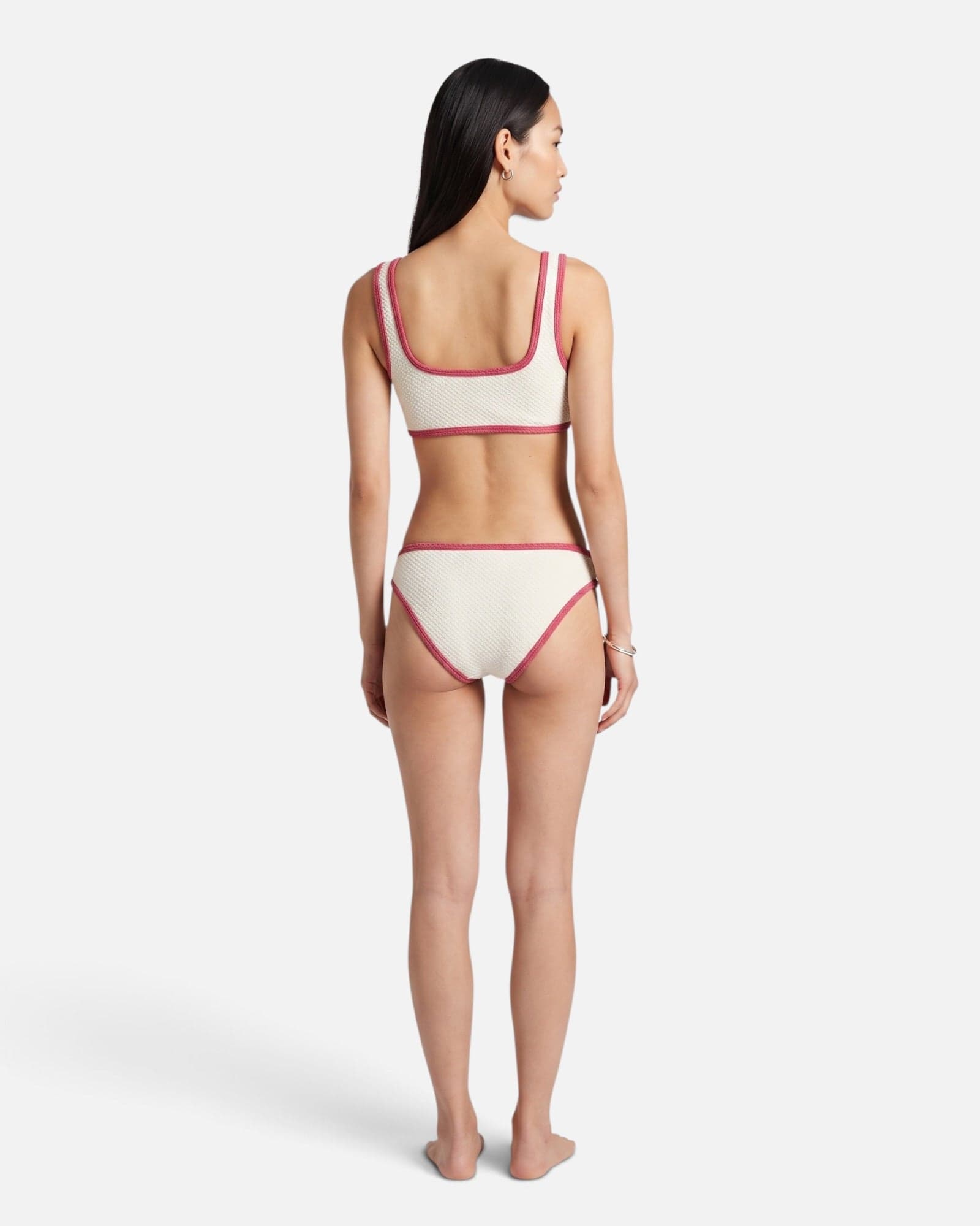 Bikini bottom clásico con ribete en contraste / Marfil Rosa - imagen 3
