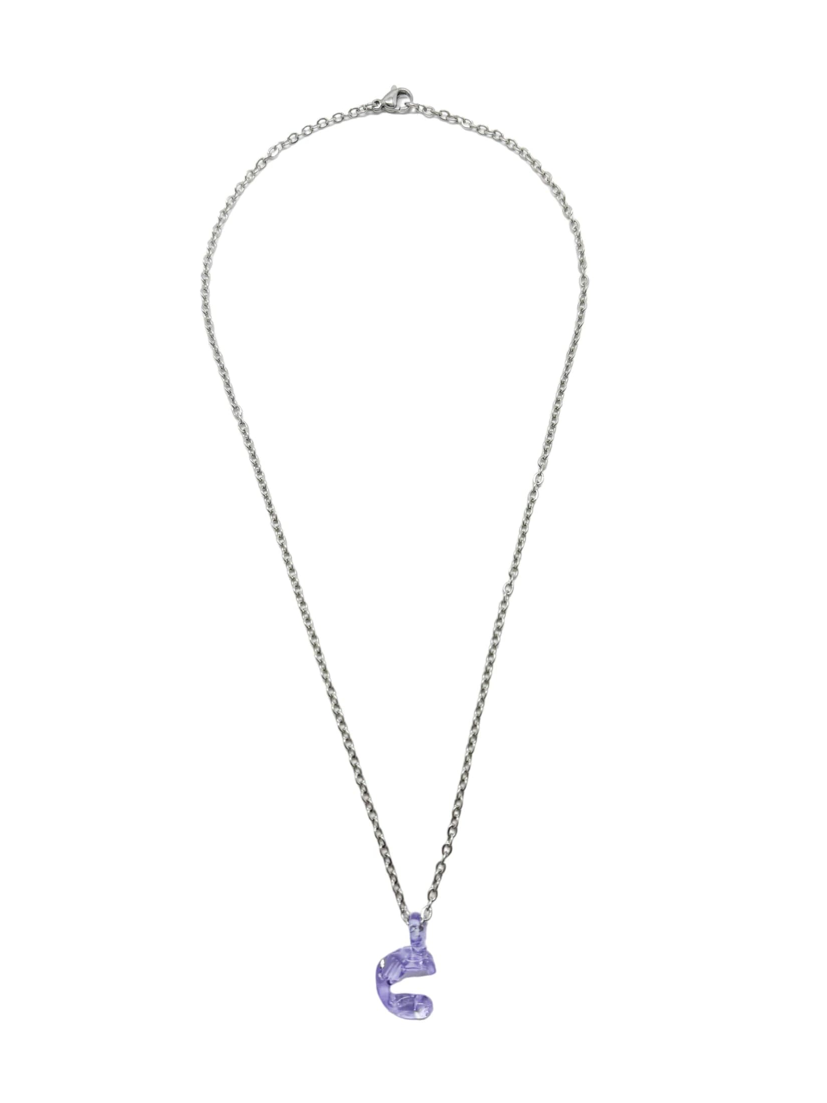 purpple glass necklace 1 letter - imagen 21