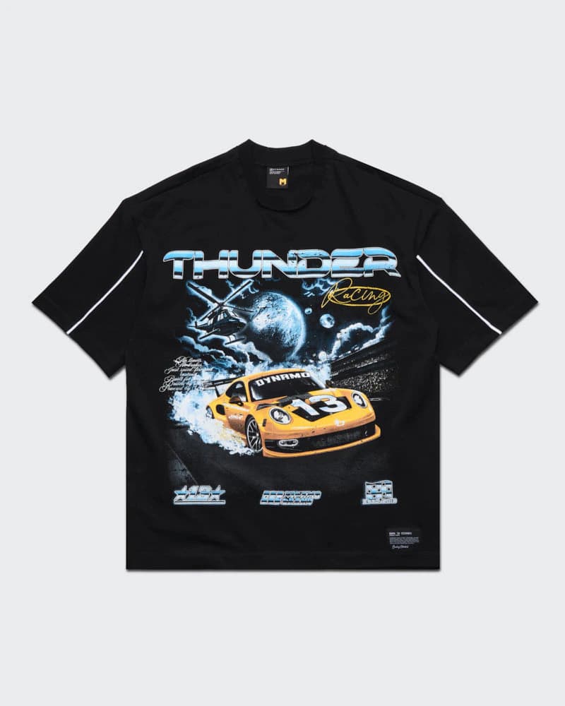 Camiseta Negra Oversize Thunder Racing - imagen 5