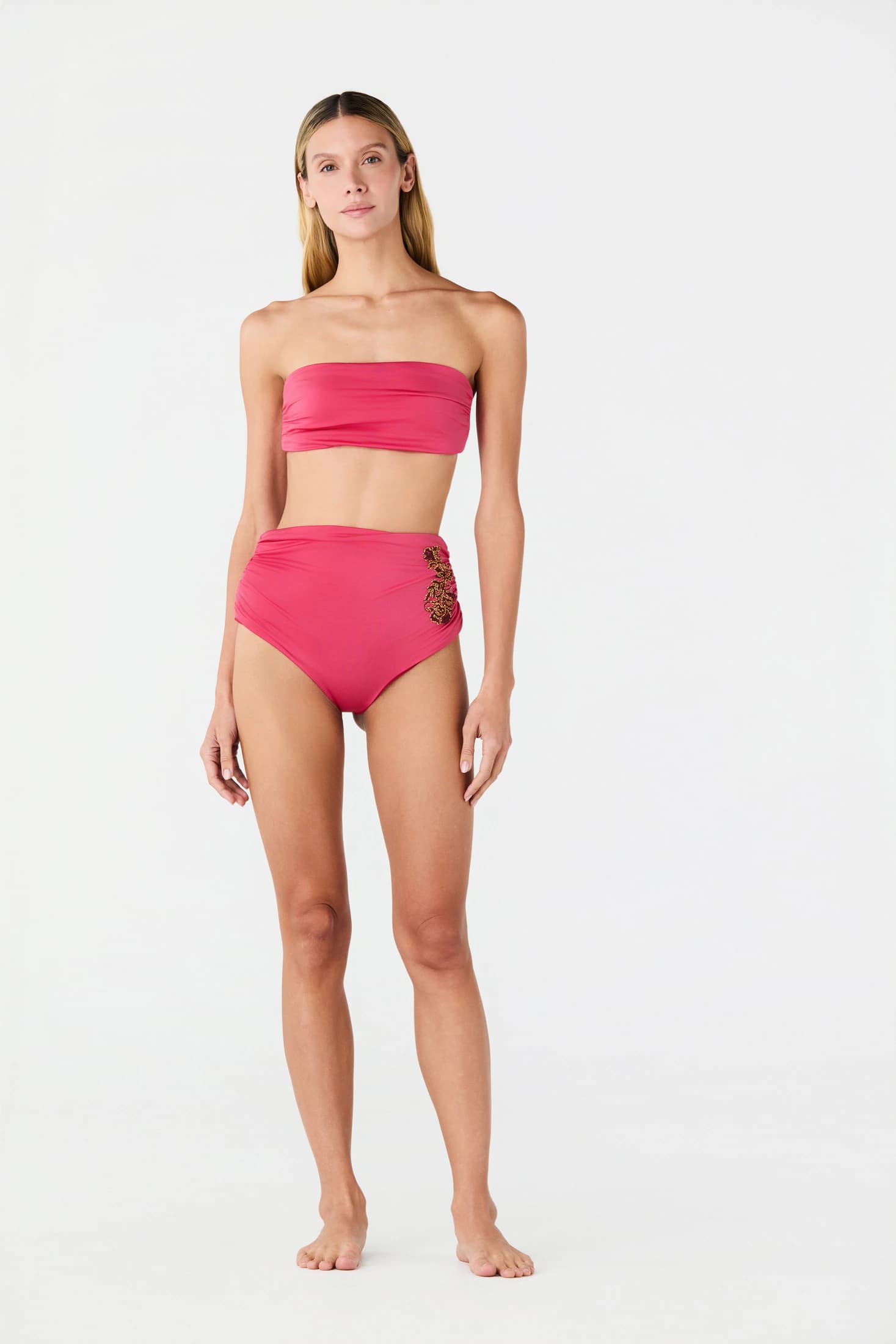 Victoria Embroidered Bottom / Shiny Fuchsia - Wine - imagen 2