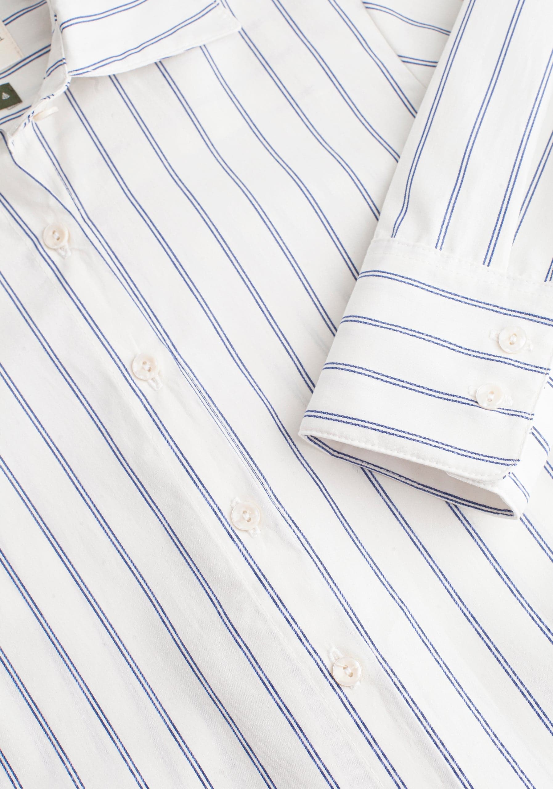 Camisa M Isabella Rayas Marfil - Azul Claro - imagen 3