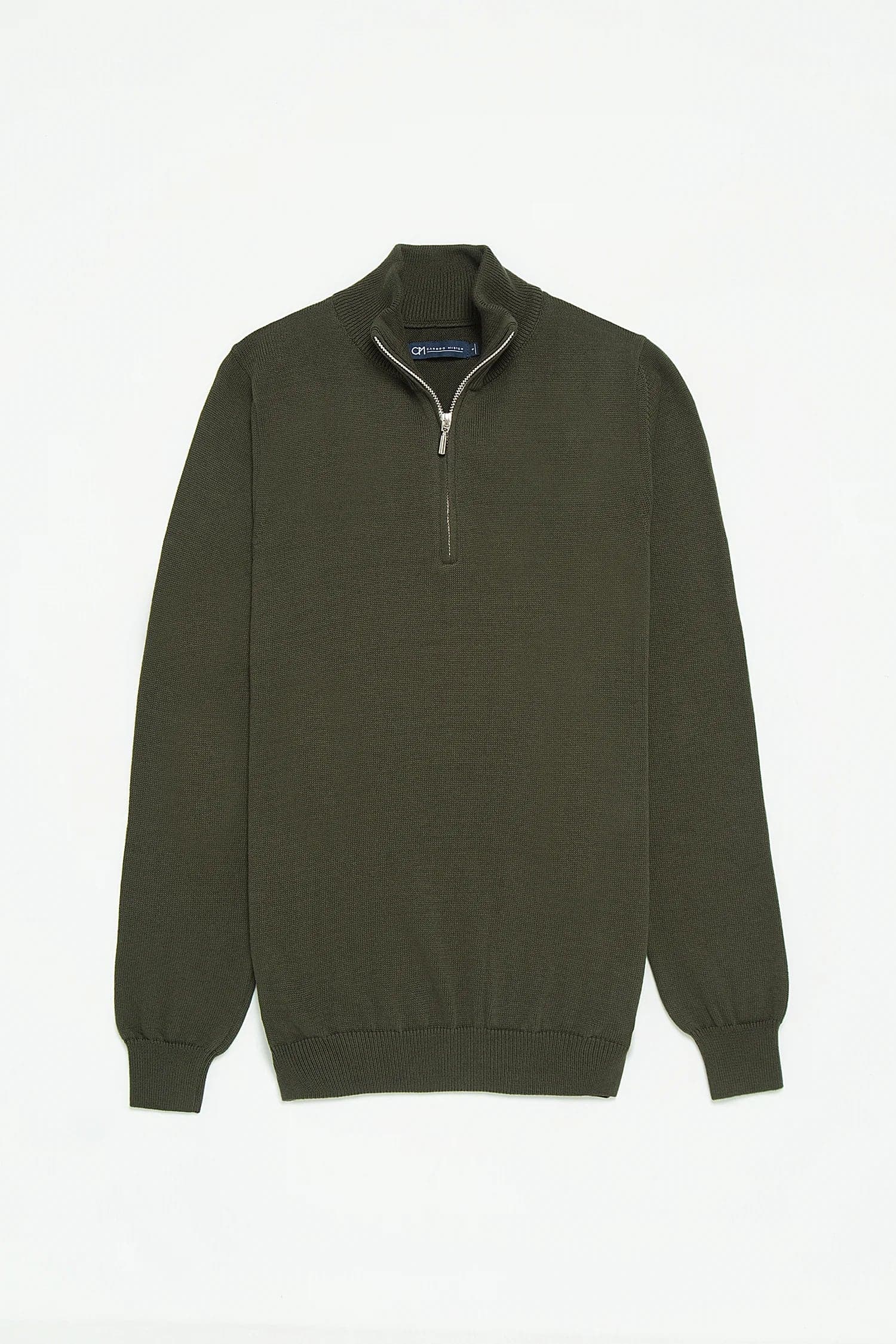 Saco Half Zip Algodón Verde Militar