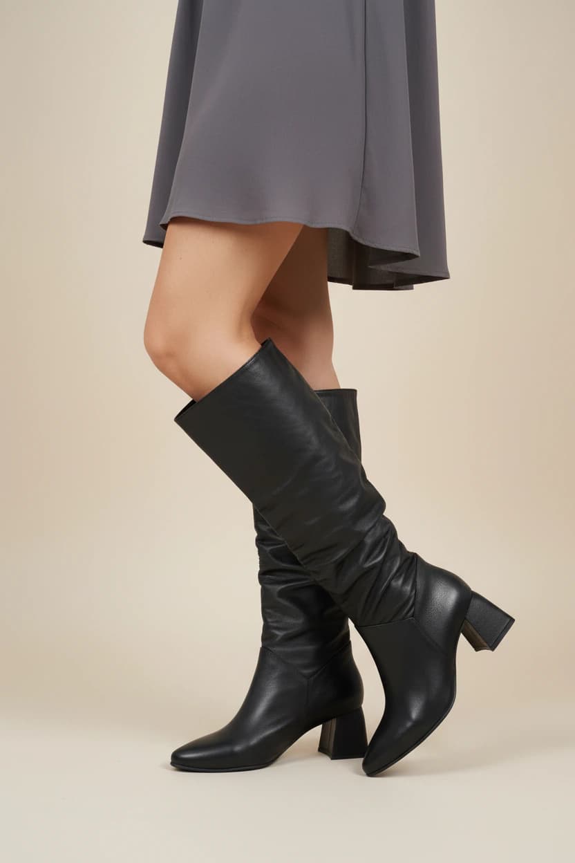 Bota Evangeline Cuero Negro - imagen 2