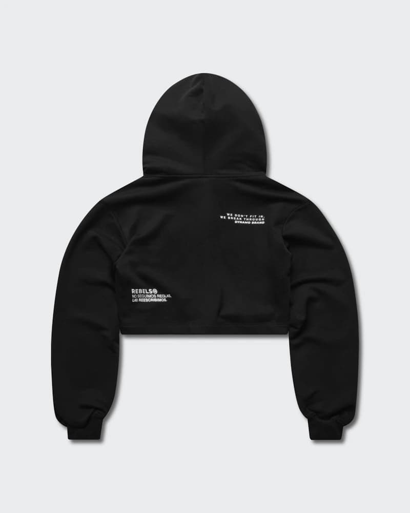 Crop Hoodie Negro Rebels - imagen 6