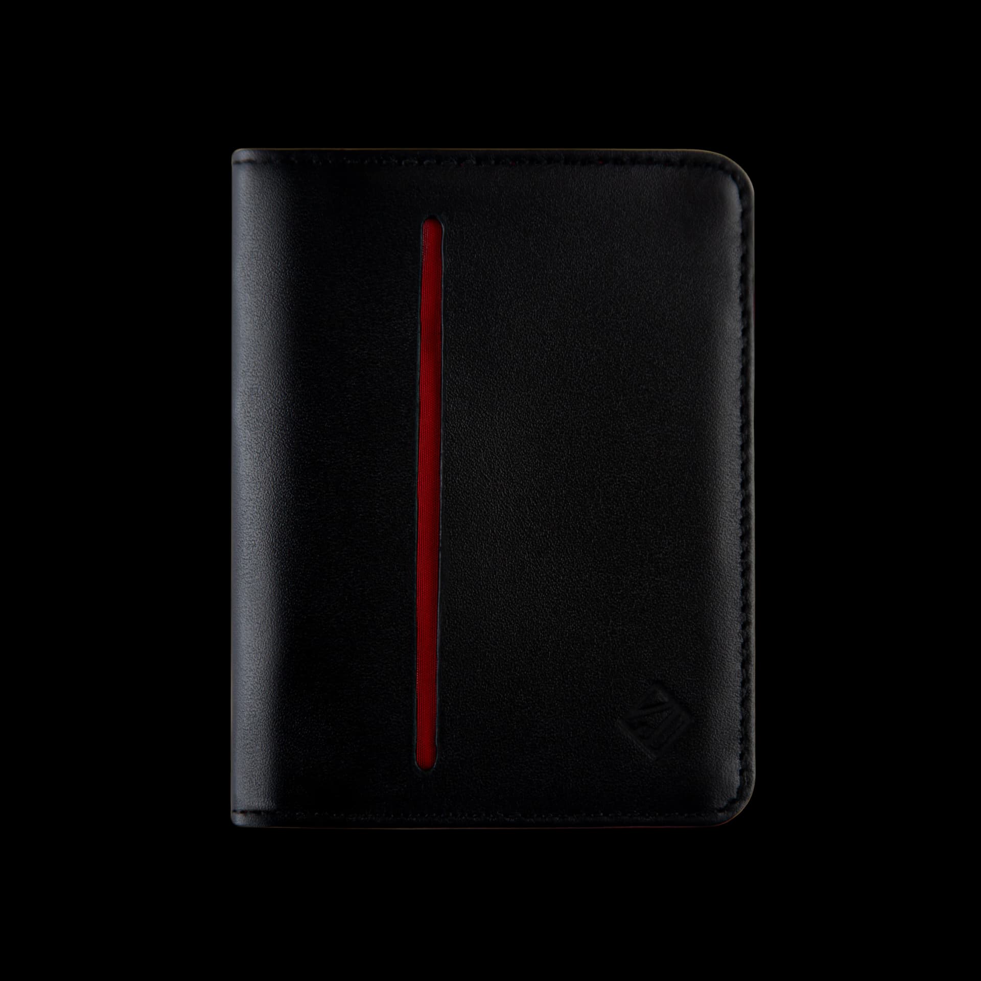 Billetera Compact con Clip (Negra-Roja) — Con Grabado de Iniciales