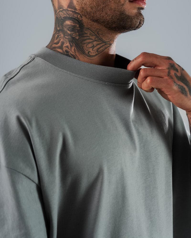 Camiseta Oversize Básica Gris Cemento - imagen 1