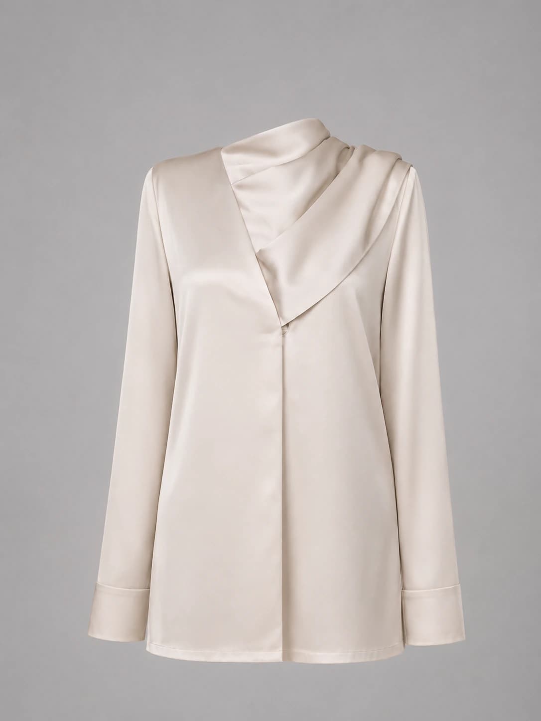 Fluid silk satin blouse - imagen 1