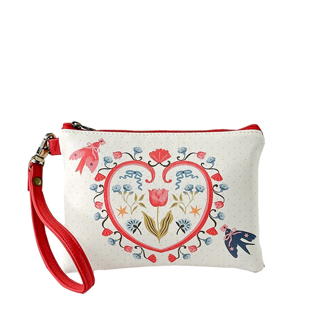 Cosmetiquera Para Mujer Ruanda Estampada Rojo Y Pulsera Love Is In The Air - imagen 1