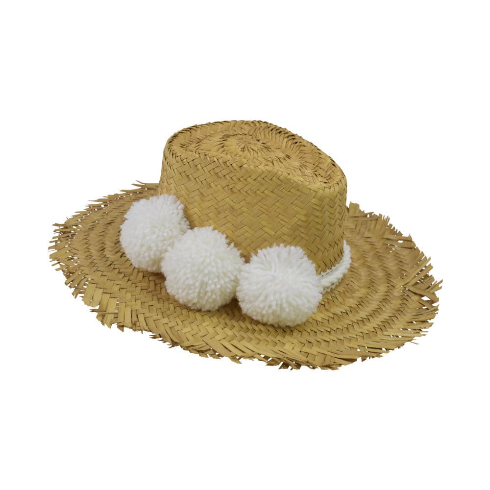 Straw Hat with Pom-Poms - imagen 5