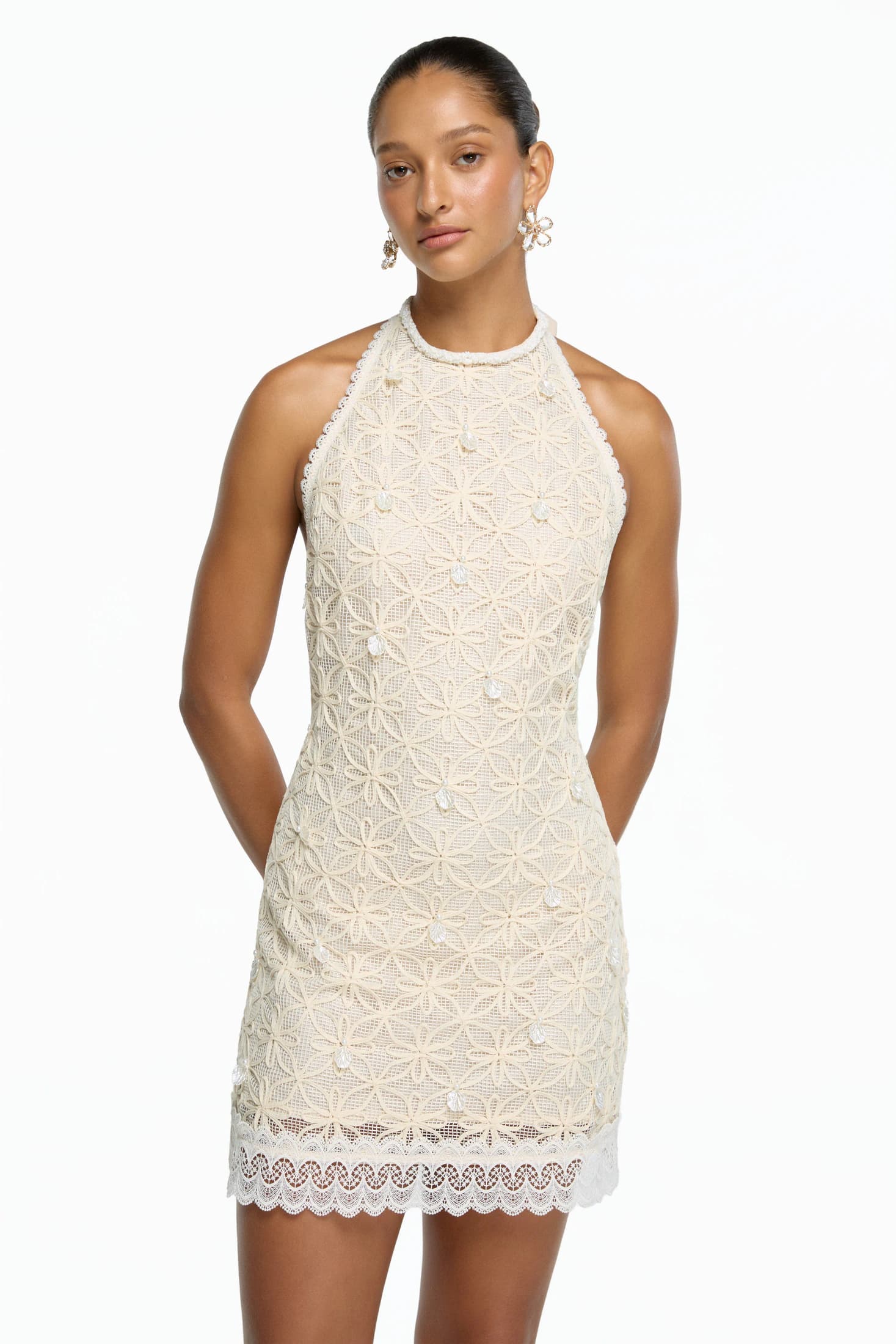 SOLEIA MINI DRESS CREAM - imagen 1