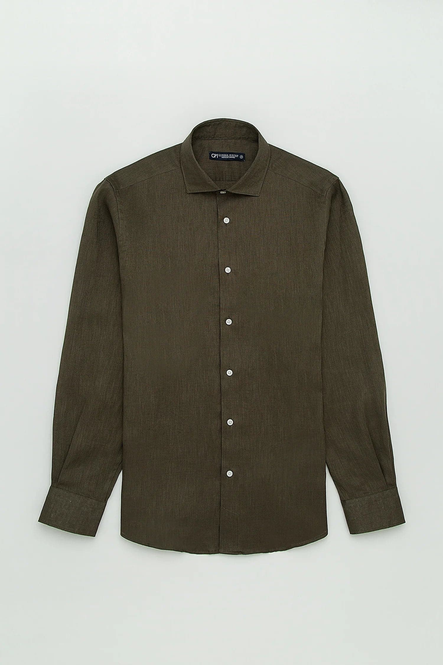 Camisa Button Under Lino Verde Oliva