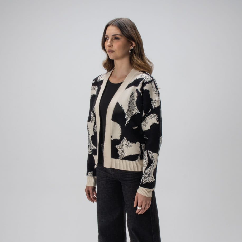 Saco Matilde – Abstract Flower – Marfil/Negro