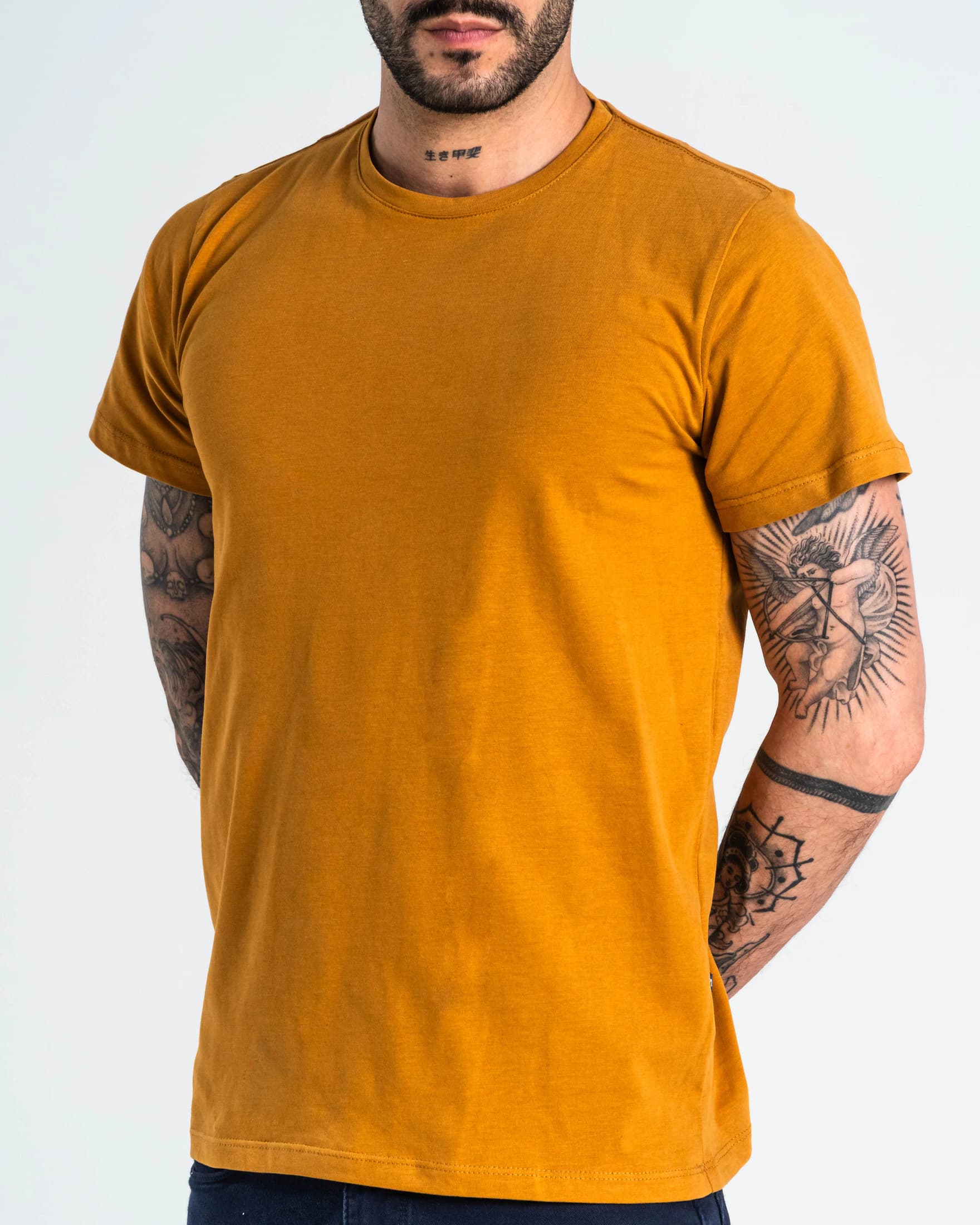 Camiseta Básica Algodón Mostaza