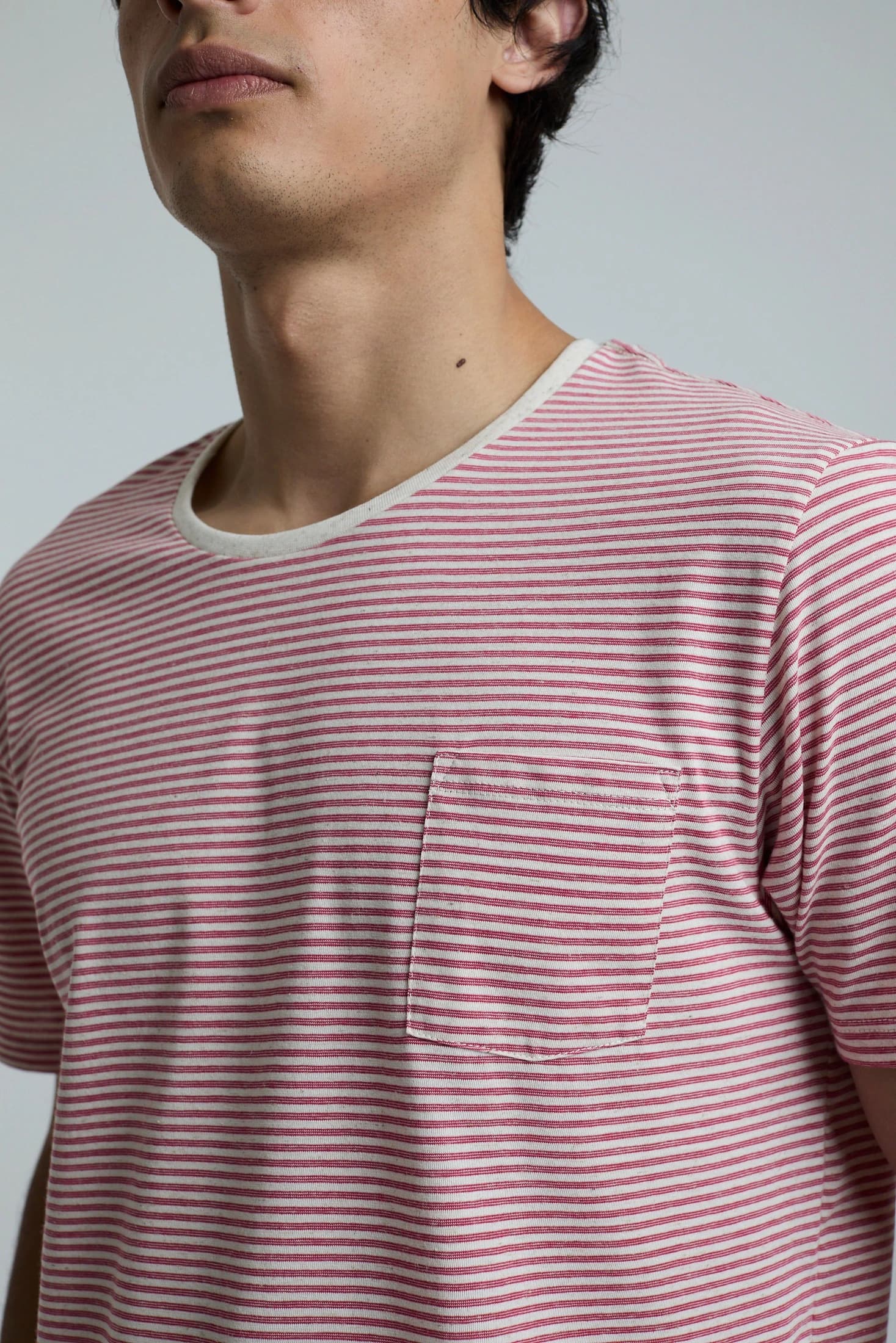 Camiseta Hombre Rayas Roja - imagen 3