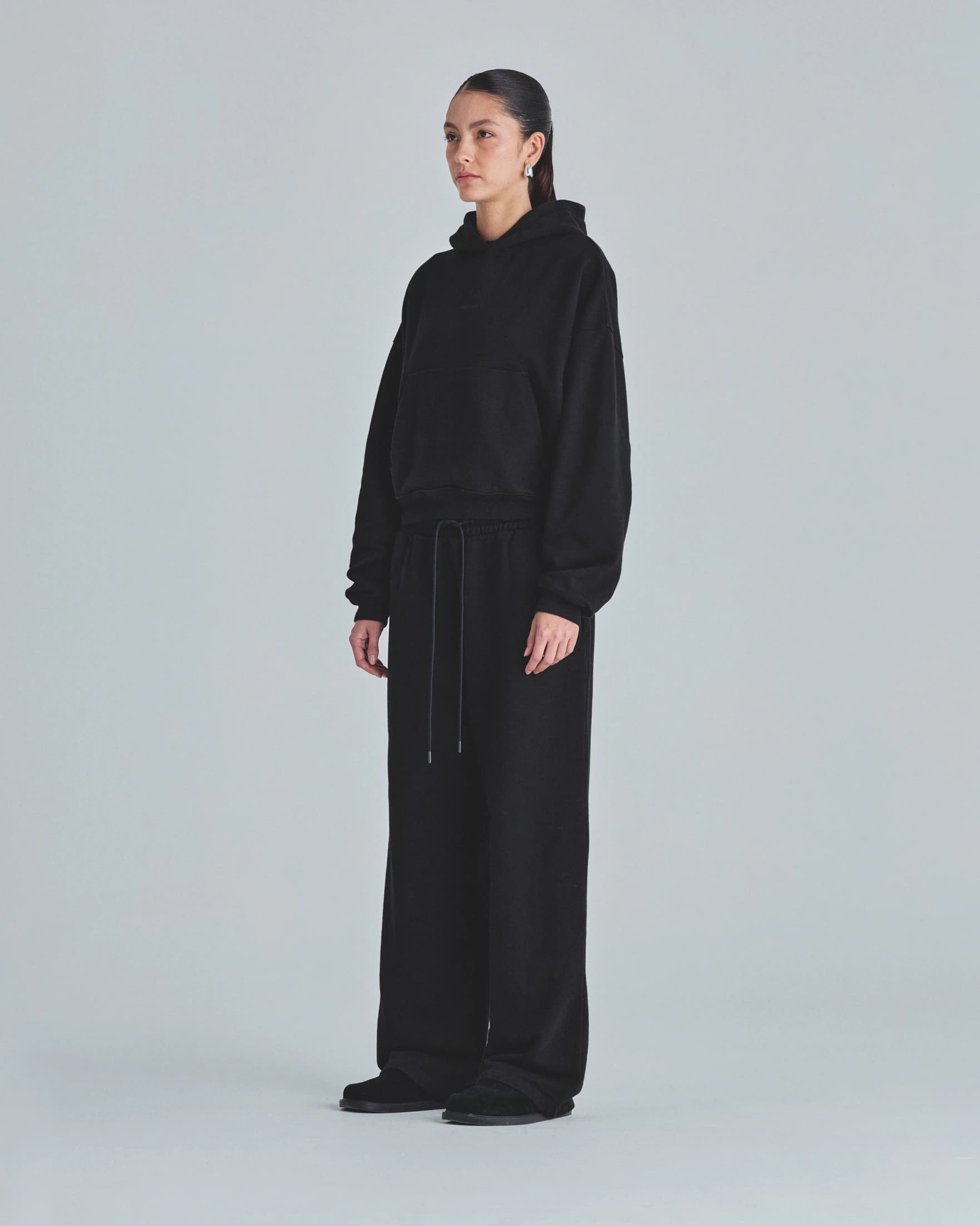 W Line Basic Boxy Fit Hoodie Black - imagen 5
