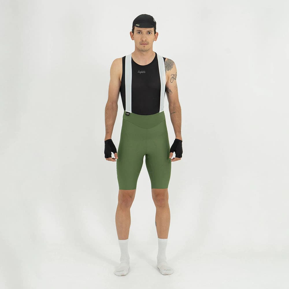 PANTALONETA CICLISMO CON CARGADERAS GIRONA VERDE PARA HOMBRE - imagen 1