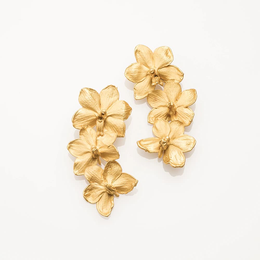 Mini Vanda Orchid Bow Earrings - imagen 1
