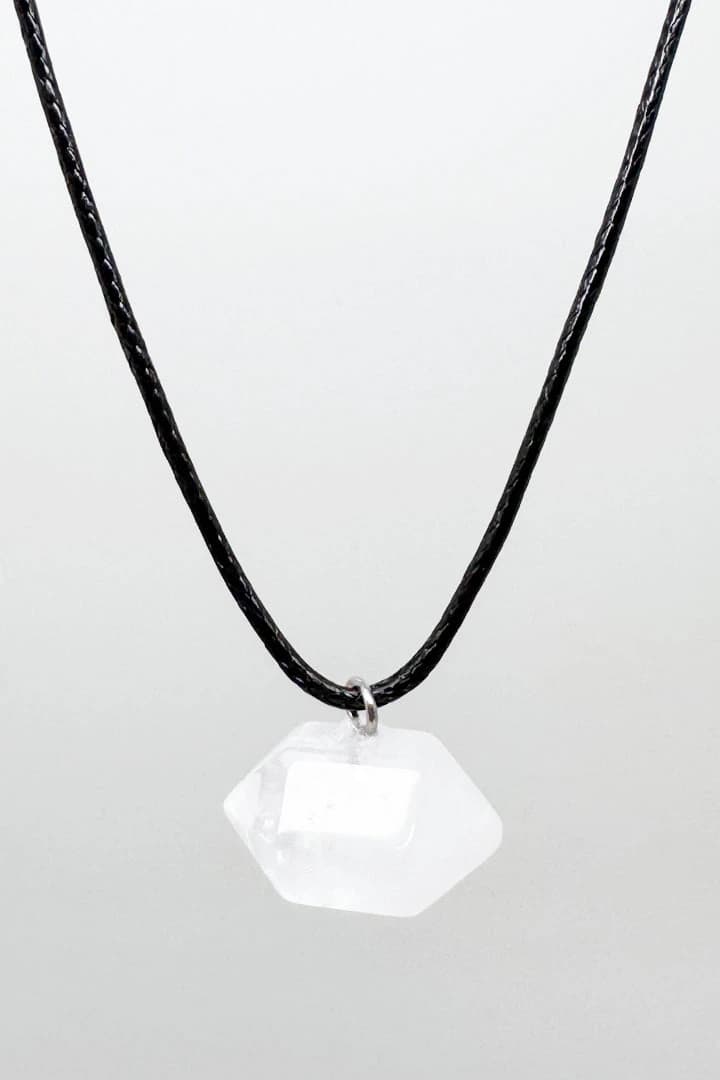 Collar cuerda cristal hexágono