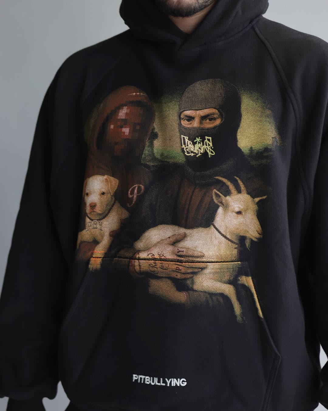 HOODIE OVERSIZE Goat Negro - imagen 8