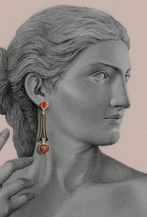 ARETES ROSA MACKINTOSH LARGOS - imagen 2
