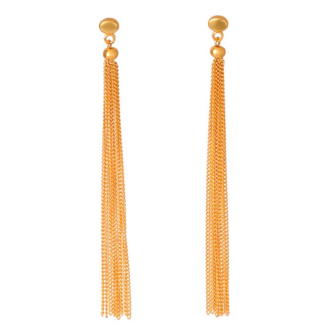 Arete largo tassel Edén dorado - imagen 1