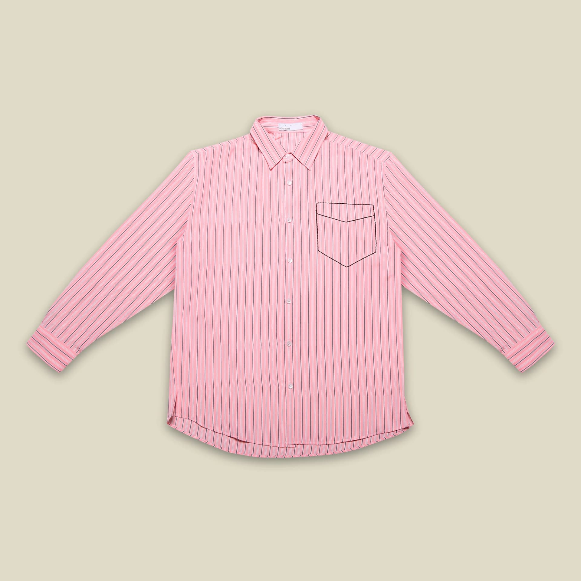 Camisa Bolsillo Bordado Rosa