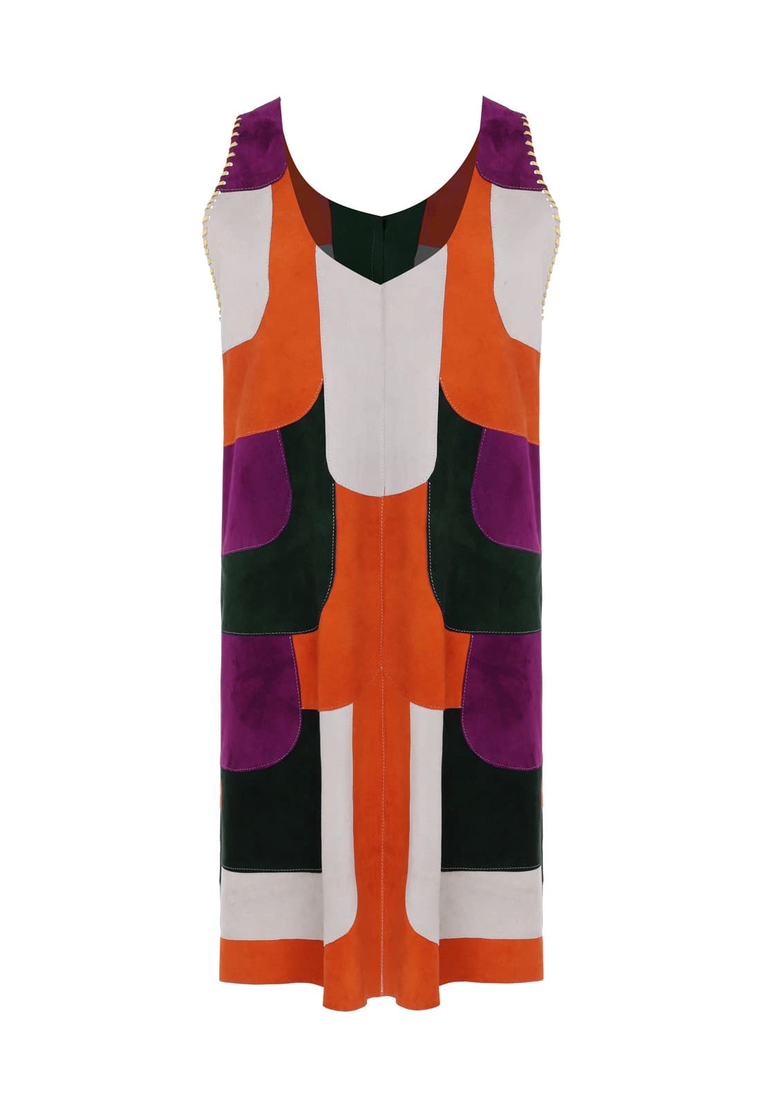 VIOLET PATCHWORK DRESS WITH CARGO POCKETS - imagen 1