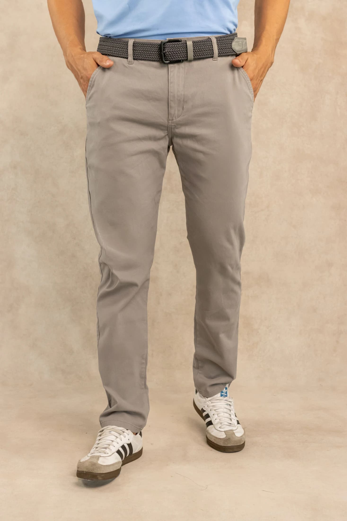 Pantalón Elastico Gris Claro