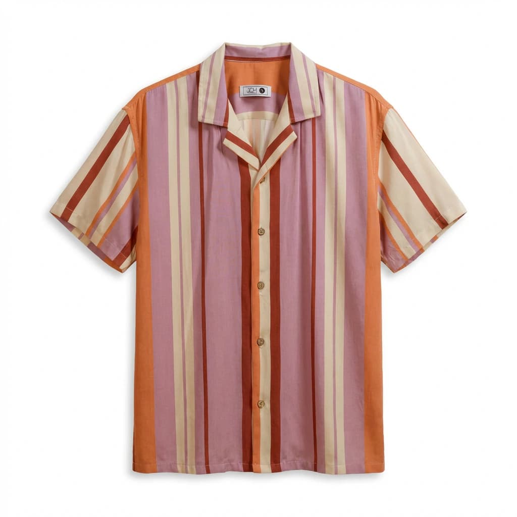 Camisa Bowling Boxy Fit Rayada Colores C99 - imagen 3
