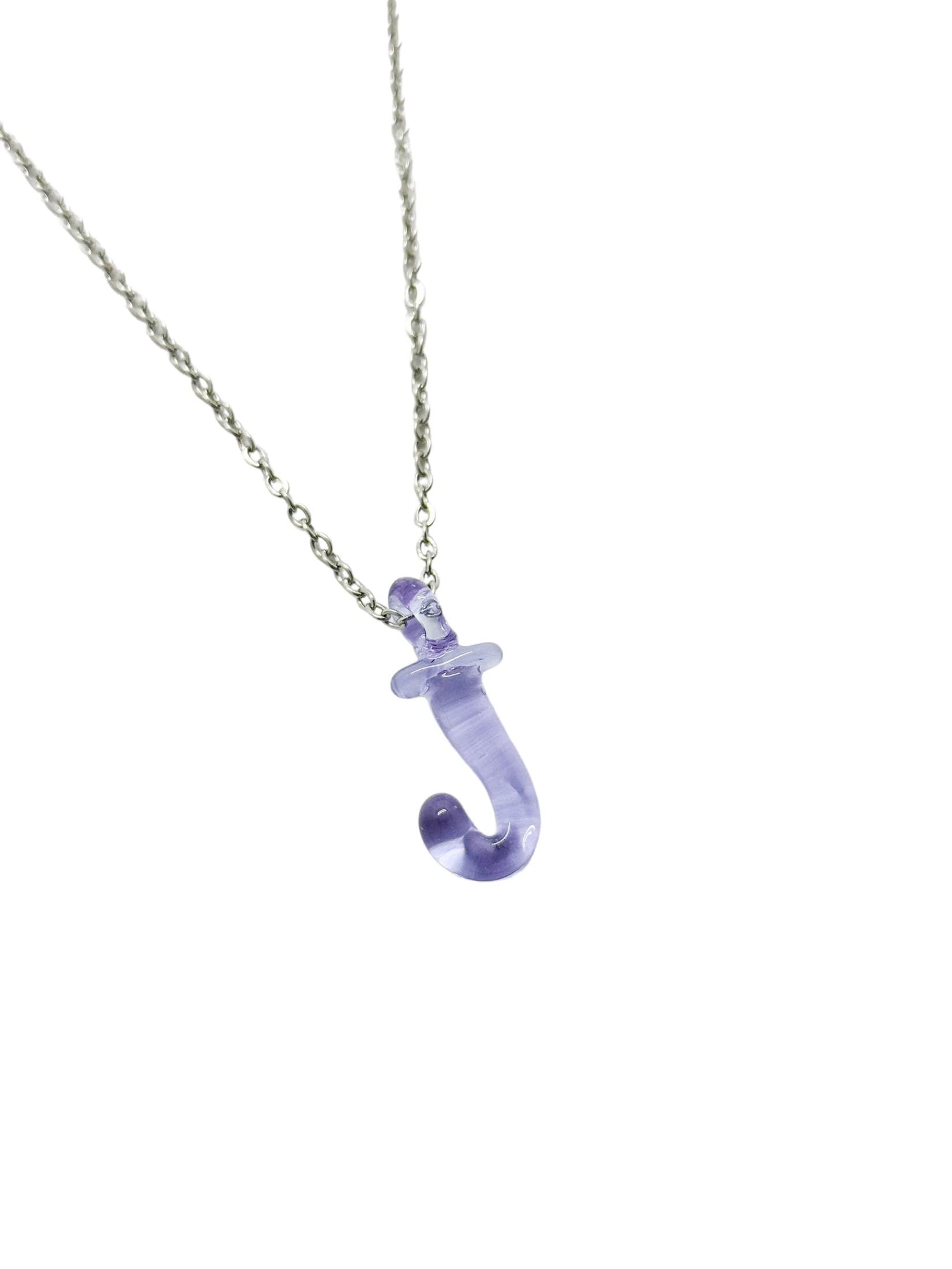 purpple glass necklace 1 letter - imagen 10