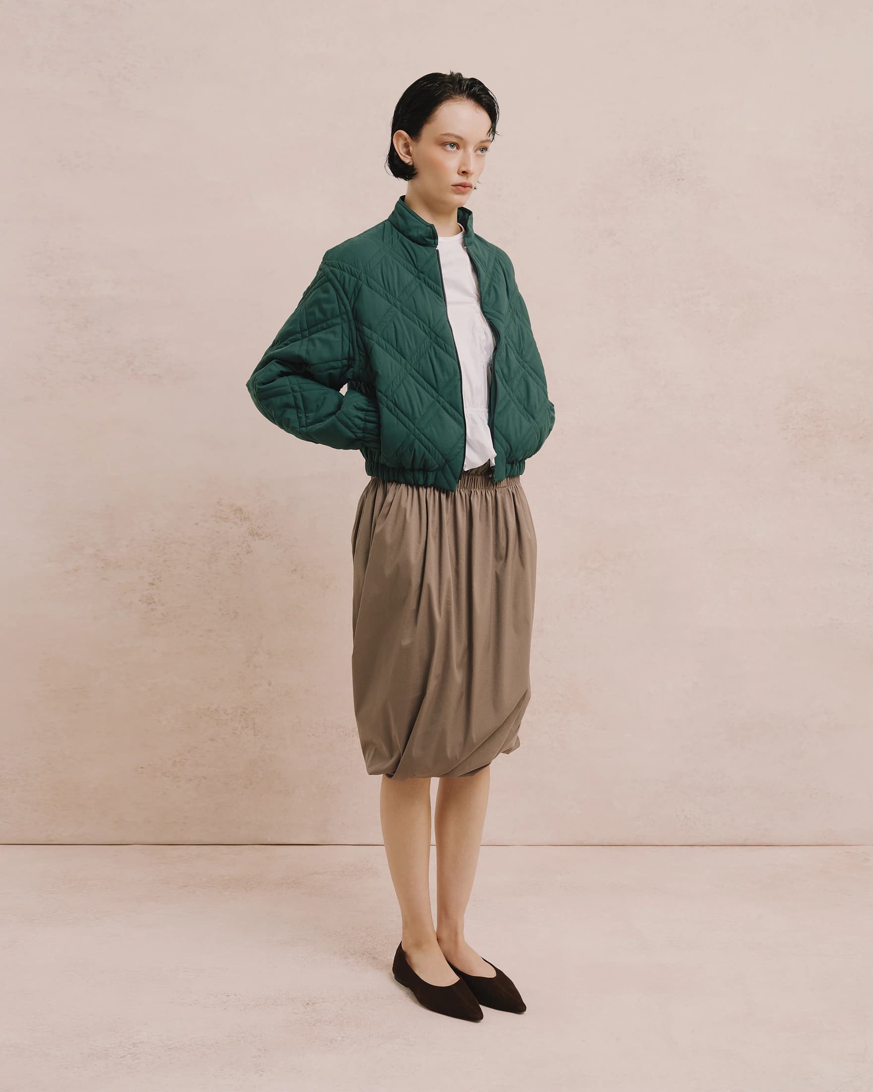 Quilted Cropped Bomber Jacket - imagen 4