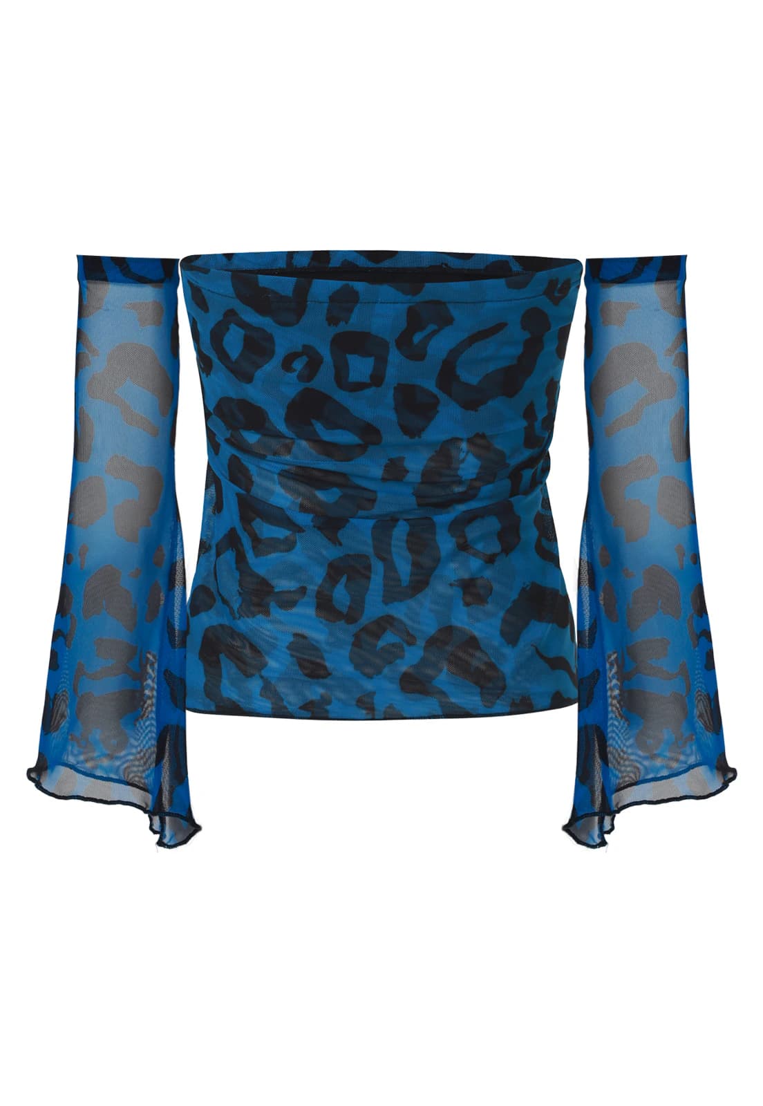 Blue Black Leopard Mesh Top + Gloves - imagen 12