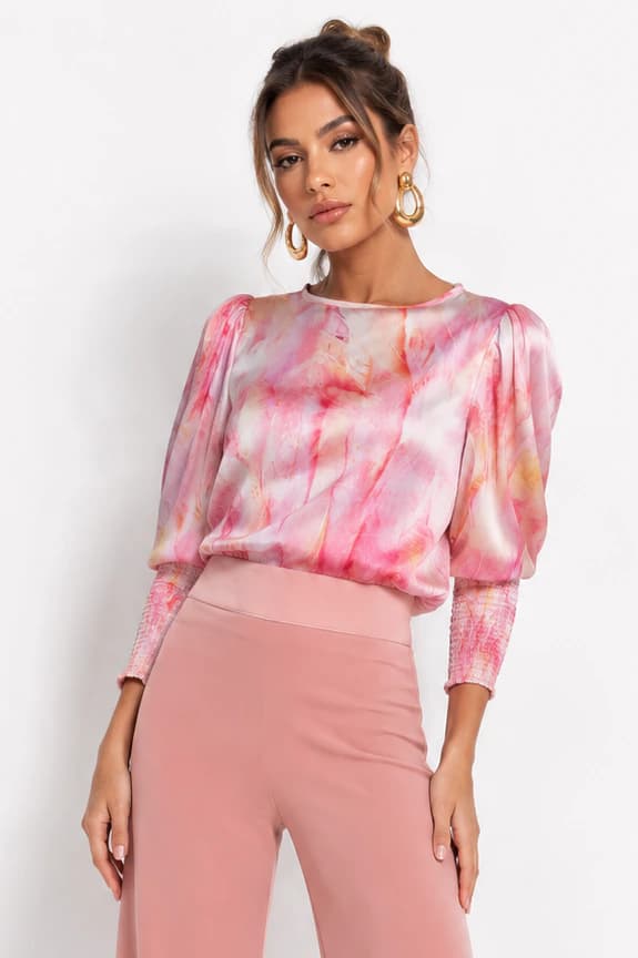 Blusa Arkansas Plumas Salmon - imagen 1