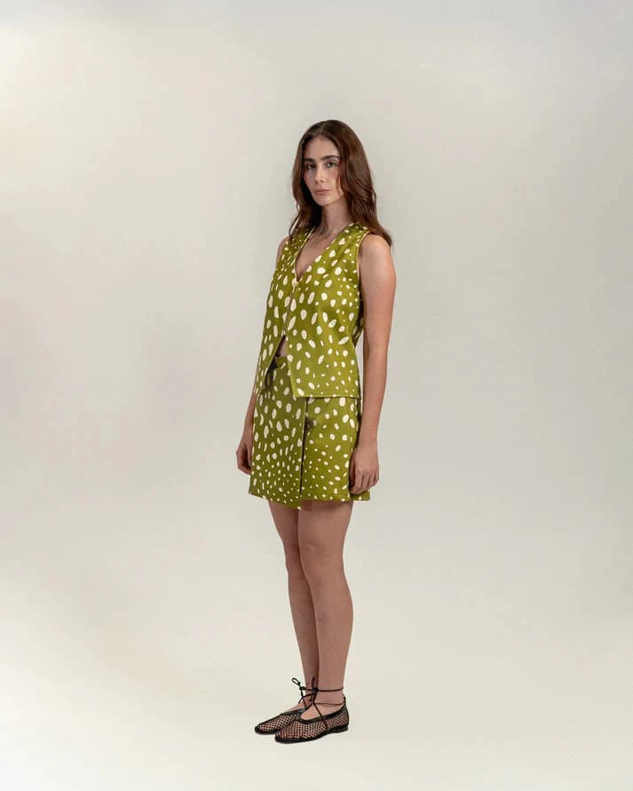 FALDA SHORT CREAM PISTACHO - imagen 2