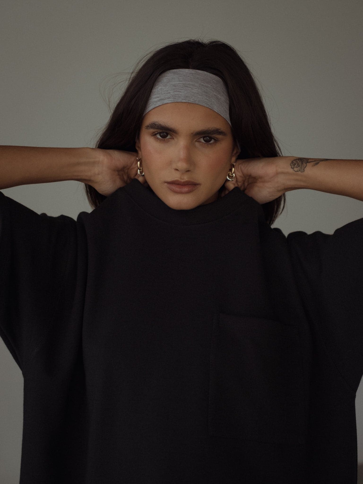 COTTON HEADBAND - GRAFITO GRAY - imagen 4