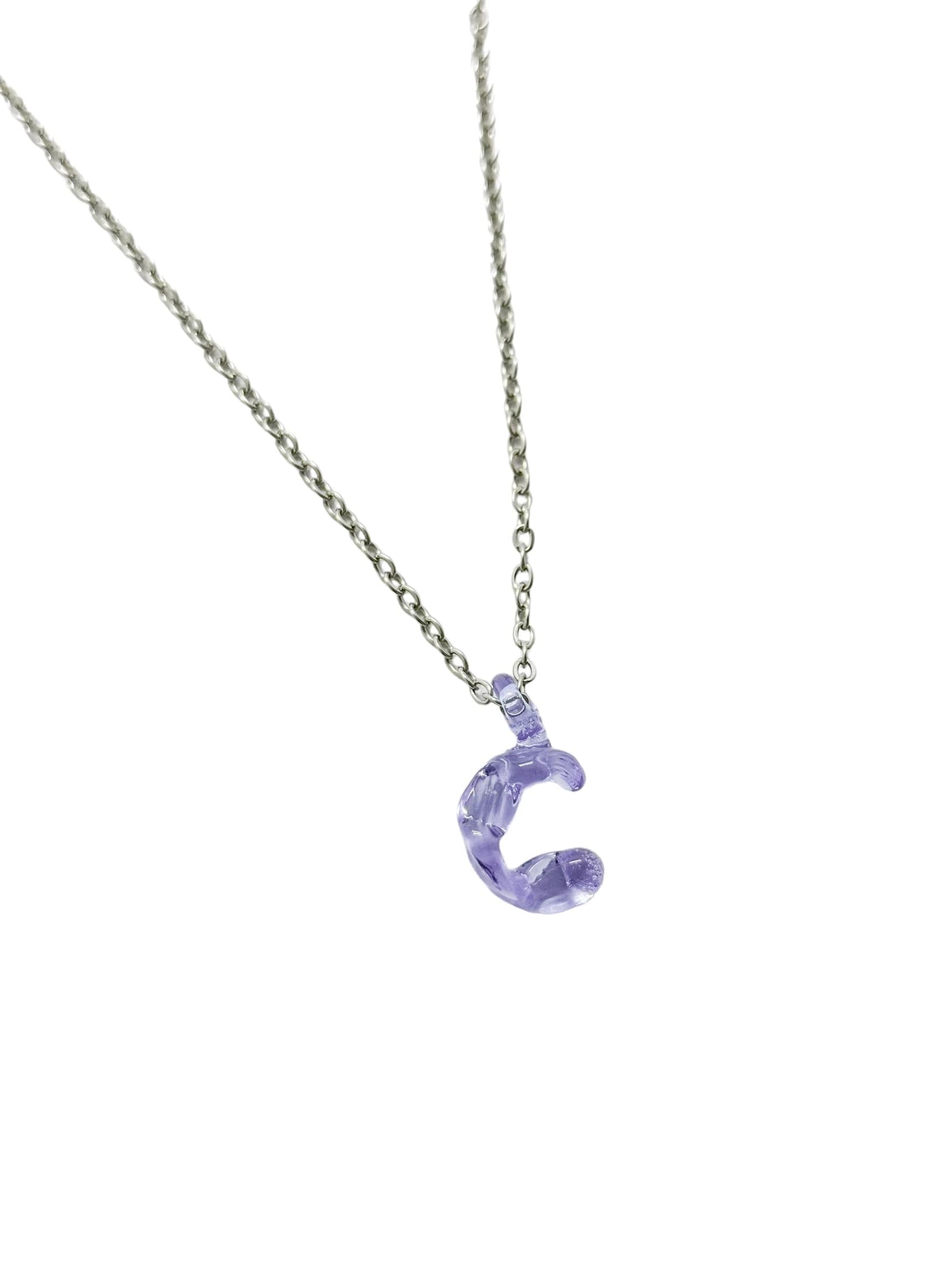purpple glass necklace 1 letter - imagen 4