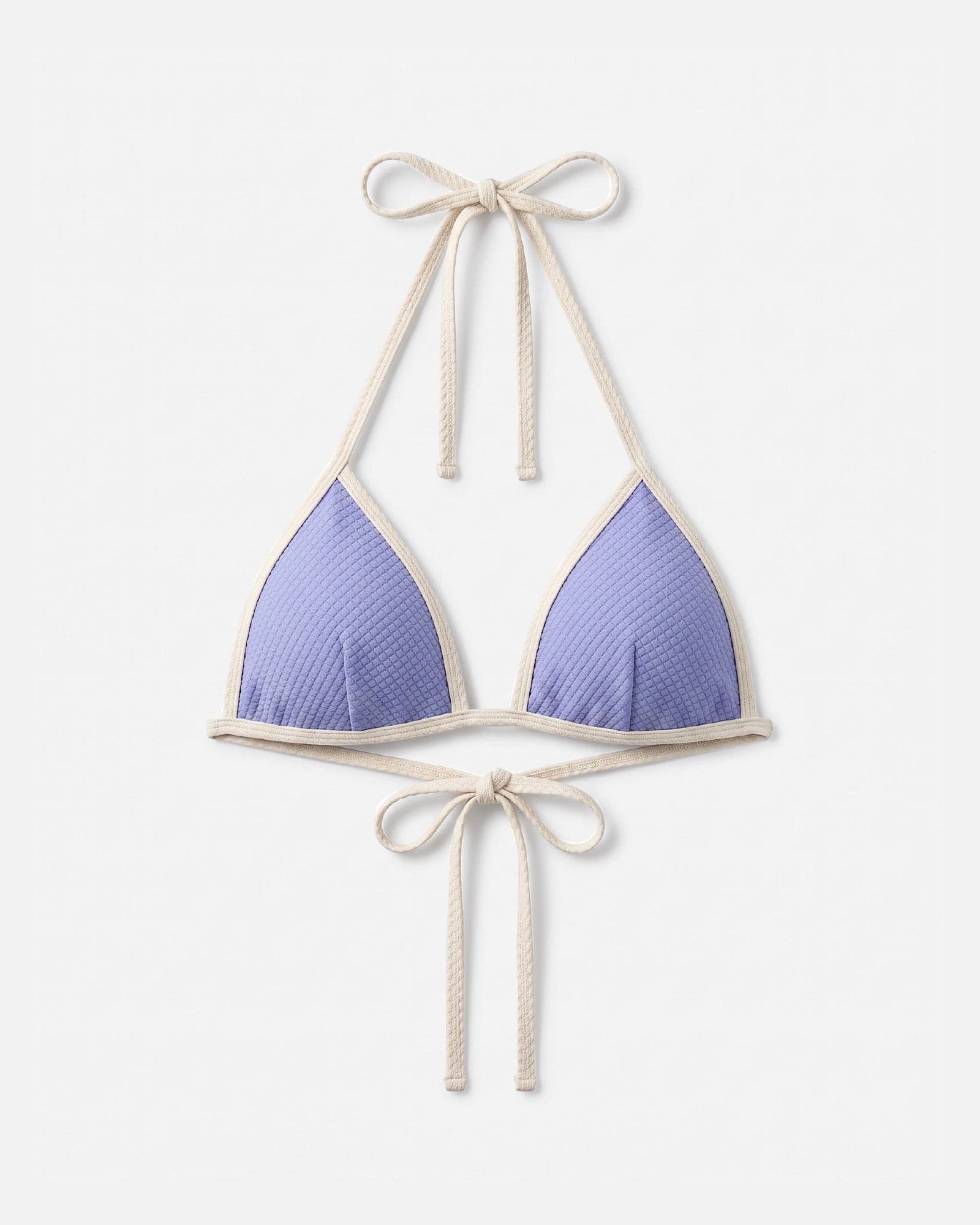 Bikini top con ribete en contraste y lazo / Lavanda Marfil - imagen 1