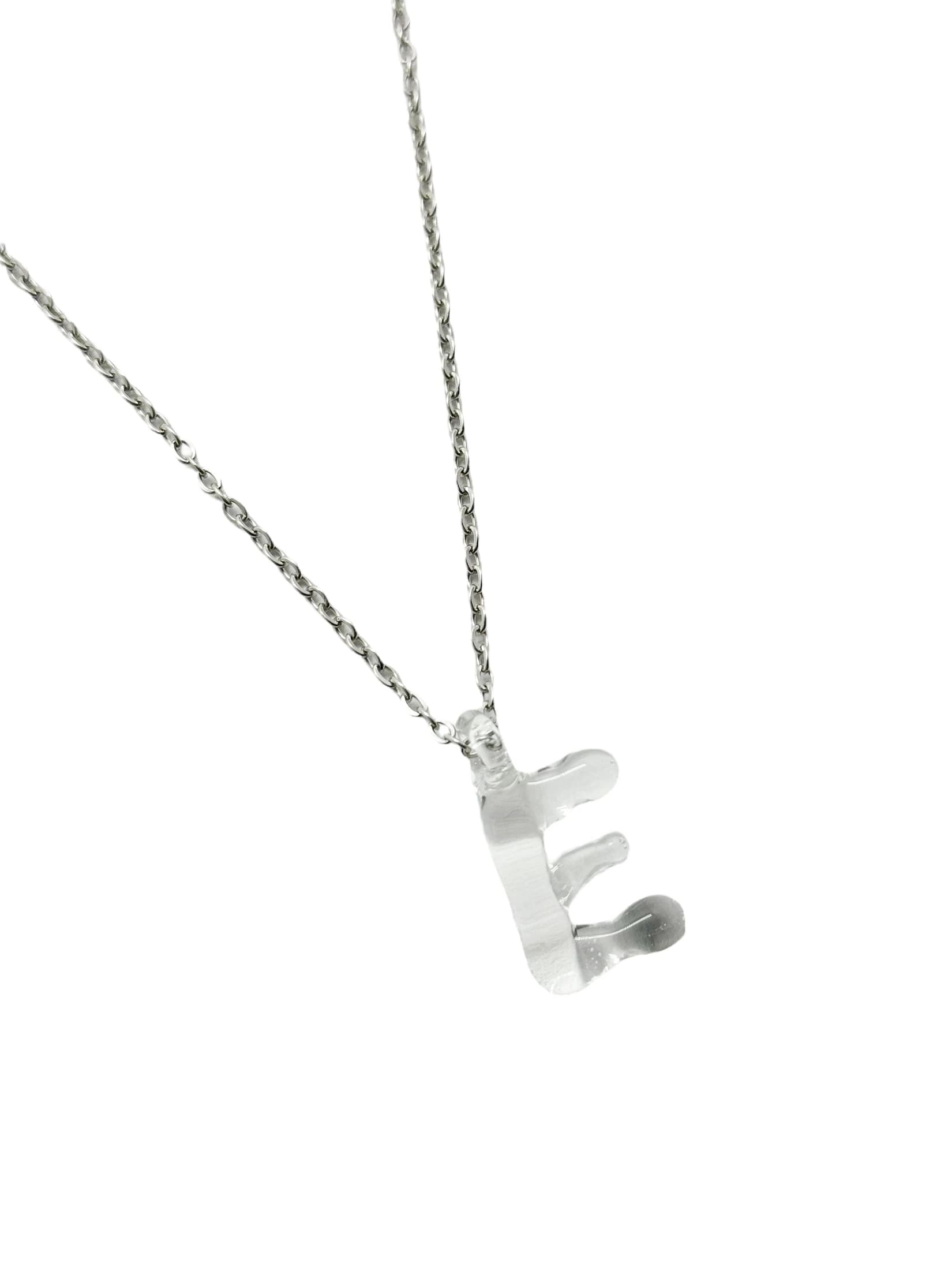 clear glass necklace 1 letter - imagen 14