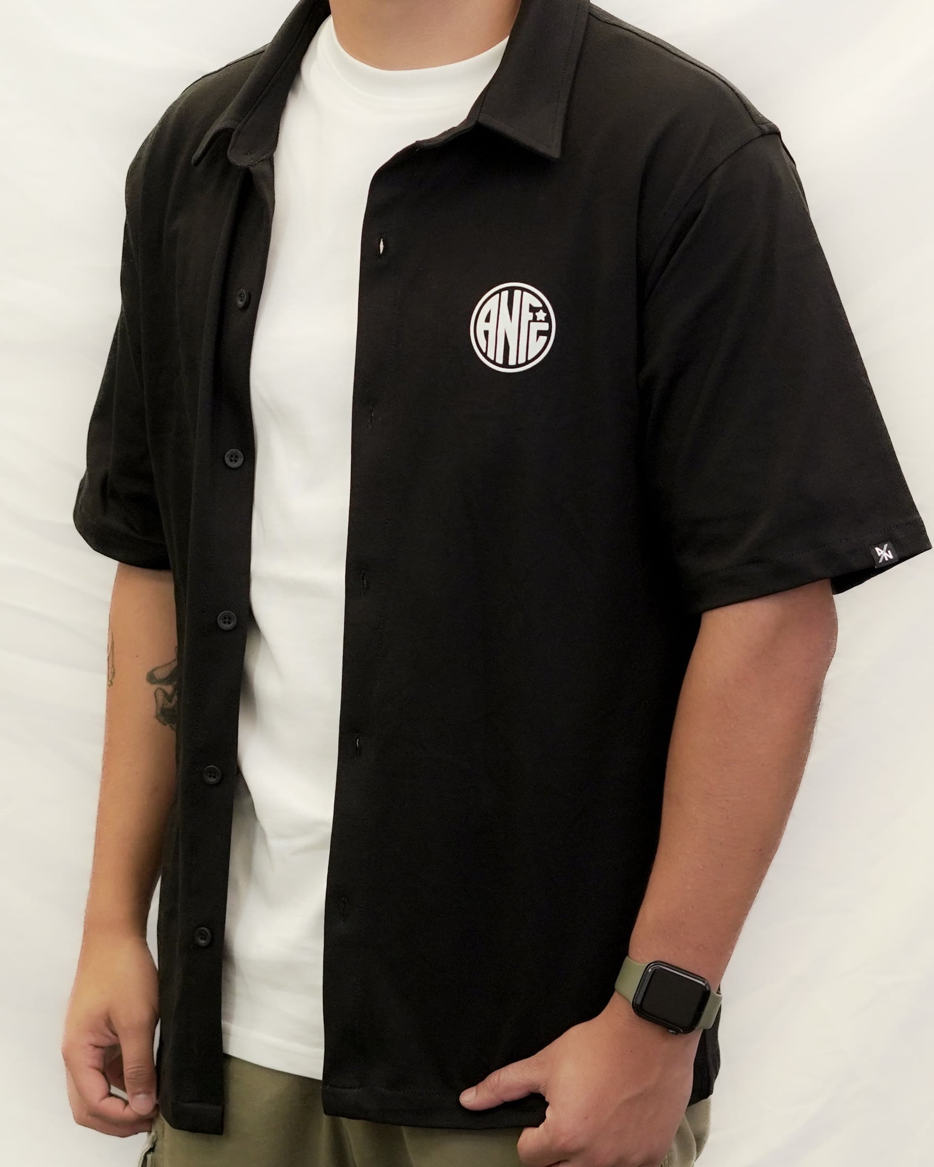 CAMISA NEGRA MANGA CORTA ANFC - imagen 3
